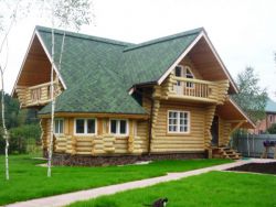 Коттедж из оцилиндрованного бревна КБР-10 (10,75x8,80 м) Коттедж из оцилиндрованного бревна КБР-10 (10,75x8,80 м)