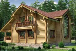 Коттедж из оцилиндрованного бревна КБР-12 (10,60x13,50 м) Коттедж из оцилиндрованного бревна КБР-12 (10,60x13,50 м)