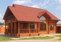 Коттедж из оцилиндрованного бревна КБР-13 (12,10x13,39 м) Коттедж из оцилиндрованного бревна КБР-13 (12,10x13,39 м)