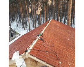Монтаж крыши для бани