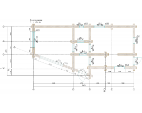 План бани из оцилиндрованного бревна  